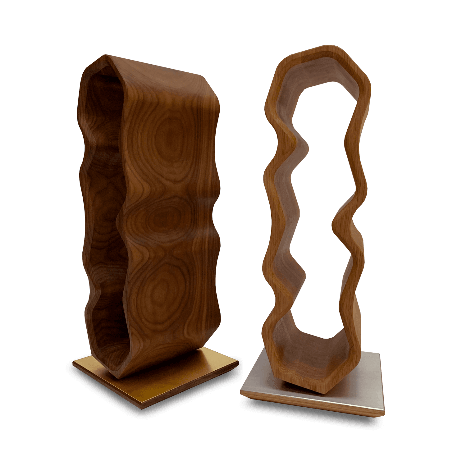 Artistic oak bottle rack for modern kitchen islands