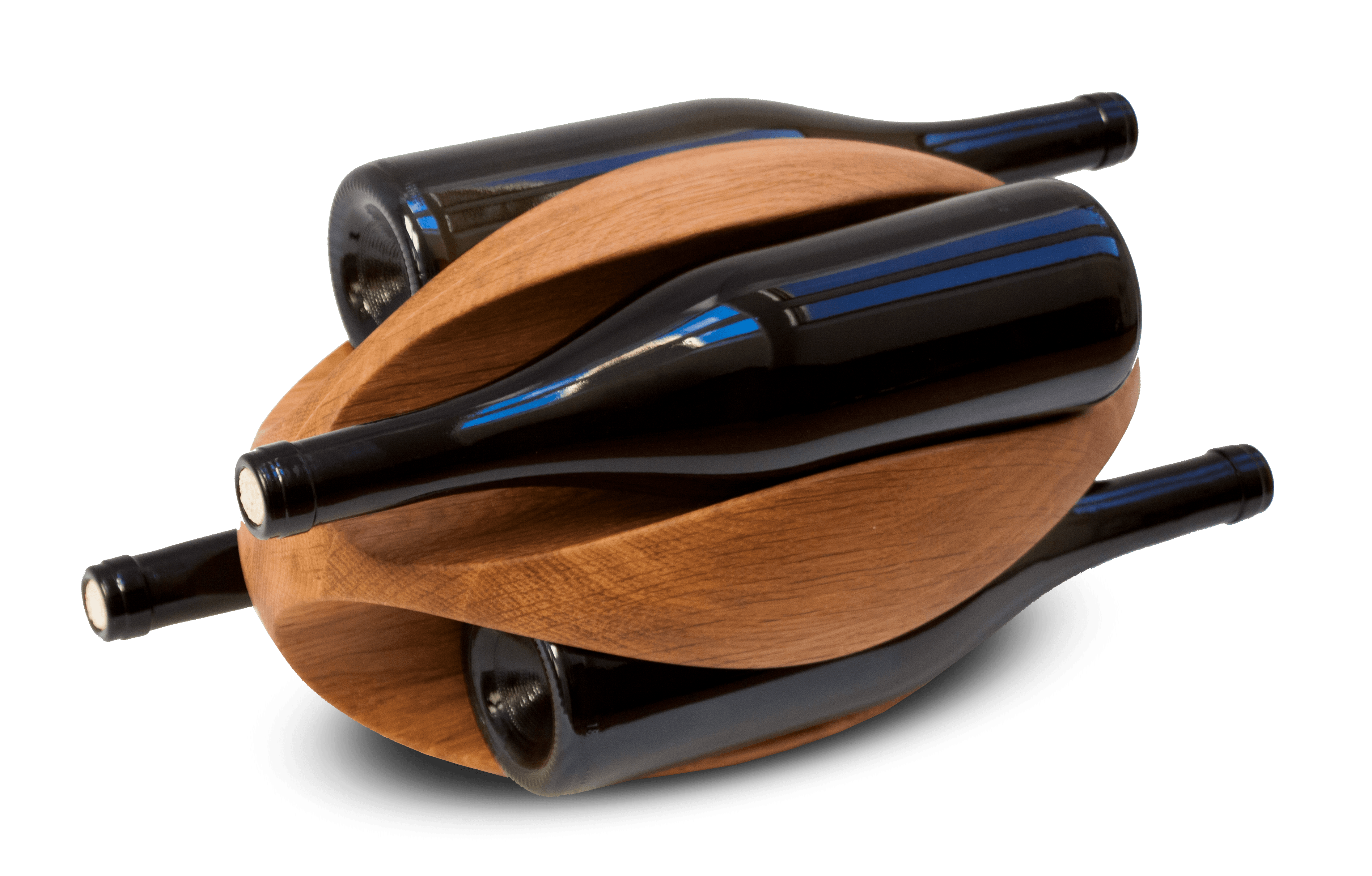 Exclusive solid wood wine bottle holder for high-end living room design